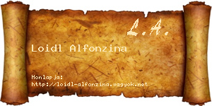 Loidl Alfonzina névjegykártya